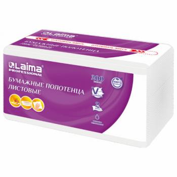 Полотенца бумажные (1 пачка 200 листов) LAIMA (H3) PREMIUM UNIT PACK, 2-сл,22х22, V-сложение, 115499, 326274 - Премиум Сервис