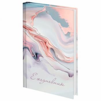 Ежедневник недатированный А5 145х215 мм, ламинированная обложка с фольгой, 160 л., STAFF, "Мрамор", 115564 - Премиум Сервис