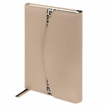Ежедневник недатированный А5 155х213 мм BRAUBERG "Wild", под кожу, магнит, 160 л., LEO бежевый, 116232 - Премиум Сервис