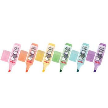 Текстовыделитель мини с принтами BRAUBERG "PASTEL", АССОРТИ В ПЛАСТИКОВОЙ БАНКЕ, 1-5 мм, 152536 - Премиум Сервис