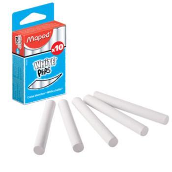 Мелки MAPED (Франция), набор 10 шт., белые, круглые, специальная формула "без пыли", 593500 - Премиум Сервис