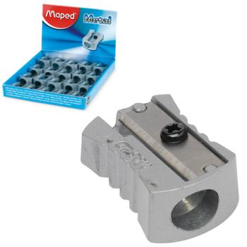 Точилка MAPED (Франция) "Metal", металлическая, классический дизайн, дисплей, 506600 - Премиум Сервис