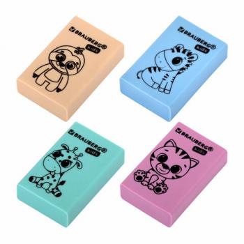 Ластик BRAUBERG KIDS "Школьный", 26х17х7 мм, прямоугольный, пастельные цвета ассорти, 271991 - Премиум Сервис