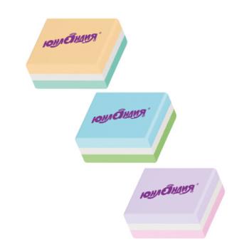 Ластик ЮНЛАНДИЯ "Square", 30х24х13 мм, прямоугольный, пастельные цвета ассорти, 272673 - Премиум Сервис