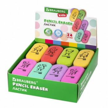 Ластик BRAUBERG KIDS "Fruits", 50х23х10 мм, пастельные цвета ассорти, 272674 - Премиум Сервис