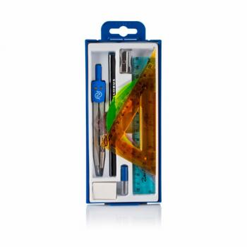 Чертежный набор 9 предметов, пластиковый пенал с европодвесом, РОССИЯ, GLOBUS, НЧ9-40-60 - Премиум Сервис