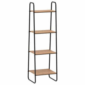 Стеллаж на металлокаркасе "Скандинавия-14", 450*385*1470 мм, 4 полки ЛДСП, черный/дуб, CТCП14 Ч - Премиум Сервис