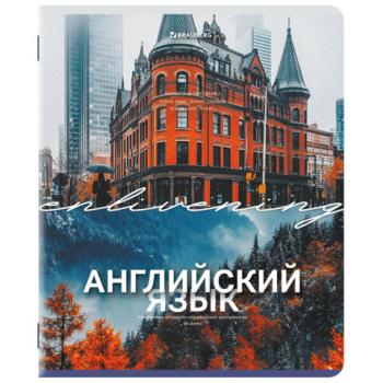 Тетрадь предметная КЛАССИКА ПРИРОДА 48 л., обложка картон, АНГЛИЙСКИЙ, клетка, подсказ, BRAUBERG, 405084 - Премиум Сервис