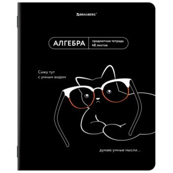 Тетрадь предметная МЕМЫ 48 л., TWIN-лак, АЛГЕБРА, клетка, подсказ, BRAUBERG, 405096 - Премиум Сервис