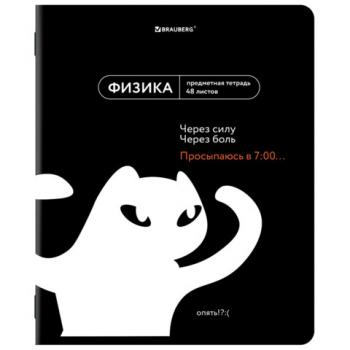 Тетрадь предметная МЕМЫ 48 л., TWIN-лак, ФИЗИКА, клетка, подсказ, BRAUBERG, 405106 - Премиум Сервис