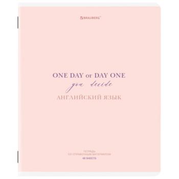 Тетрадь предметная CREATIVE 48 л., обложка картон, АНГЛИЙСКИЙ, клетка, подсказ, BRAUBERG, 405111 - Премиум Сервис