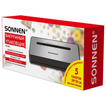 Вакуумный упаковщик SONNEN VS-903, 5 режимов, 12 л/мин, 110 Вт, до 30 см, сухие/влажные продукты, 456339 - Премиум Сервис