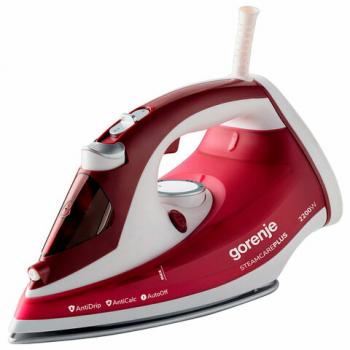 Утюг GORENJE SIH2200RBC, 2200Вт, керамическое покрытие, самоочистка, антикапля, автооткл. красный - Премиум Сервис