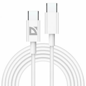 Кабель USB Type-C-Type-C, 60 Вт, белый, 2 м, DEFENDER F182, 87538 - Премиум Сервис