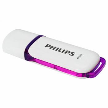 Флеш-диск 64 GB PHILIPS SNOW, разъем USB 2.0, фиолетовый, FM64FD70B/97 - Премиум Сервис
