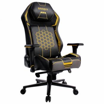 Кресло BRABIX PREMIUM "Tanos GM-180", мультиблок, 4D подлокотники, литой поролон, черное/желтое, 532953 - Премиум Сервис