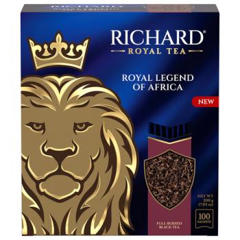 Чай RICHARD "Royal legend of Africa" черный, 100 пакетиков в конвертах по 2 г, 102735 - Премиум Сервис