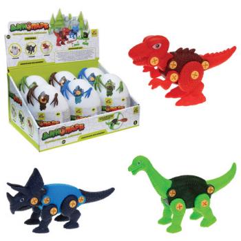 Конструктор пластиковый "Гигантское яйцо с динозавром ДИНОПАРК" АССОРТИ 3 вида, дисплей, 1TOY Т23899 - Премиум Сервис