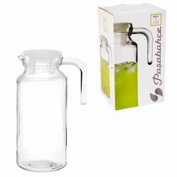 Кувшин прозрачный с крышкой, объем 1300 мл, стекло, PASABAHCE "БЕЙЗИК", фирменная подарочная упаковка, 43964 - Премиум Сервис