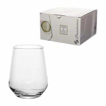 Стакан низкий, объем 425 мл, КОМПЛЕКТ 4 штуки, стекло, PASABAHCE "АЛЛЕГРА", фирменная подарочная упаковка, 41536 - Премиум Сервис