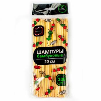 Шпажки-шампуры для шашлыка бамбуковые 20 см, 100 штук, КП, 107948 - Премиум Сервис