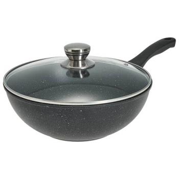 Сковорода ВОК 28 см, 4 л, с крышкой, пятислойное антипригарное покрытие, soft-touch ручка, ГАРДАРИКА "Орион", 0728-04-10 - Премиум Сервис