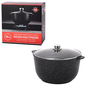 Кастрюля 10 л с жаропрочной крышкой, пятислойное антипригарное покрытие, ГАРДАРИКА "Орион", 1710-04-10 - Премиум Сервис