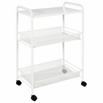 Этажерка офисно-бытовая "Ладья-33КС", 650*450*300 мм, 2 яруса+столик, металл, белая, Э 356 Б - Премиум Сервис