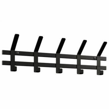 Вешалка настенная "Торонто-5", 168*580*85 мм, 5 крючков, металл, черная, ВНТ5 Ч - Премиум Сервис