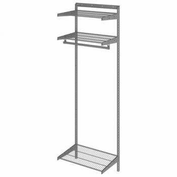 Гардеробная система BASIC G60 (в2050*ш640*г450мм), 3 полки, 1 штанга, графит, S70299913515 - Премиум Сервис