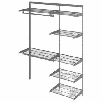 Гардеробная система OPTIMA G150 (в2050*ш1540*г450мм), 7 полок, 2 штанги, графит, S70299917515 - Премиум Сервис