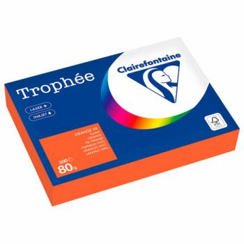 Бумага цветная CLAIREFONTAINE, А4, 80 г/м2, 500 л., интенсив, ярко-оранжевый, Франция, 1761PC - Премиум Сервис
