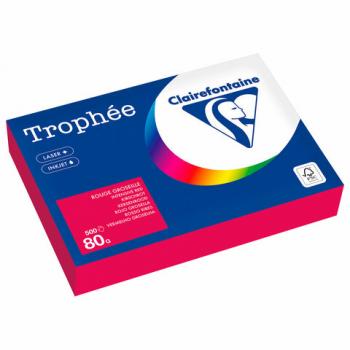 Бумага цветная CLAIREFONTAINE, А4, 80 г/м2, 500 л., интенсив, красный, Франция, 1782P, 1782PC - Премиум Сервис