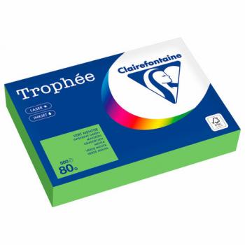 Бумага цветная CLAIREFONTAINE, А4, 80 г/м2, 500 л., интенсив, ярко-зеленый, Франция,, 1875PC - Премиум Сервис