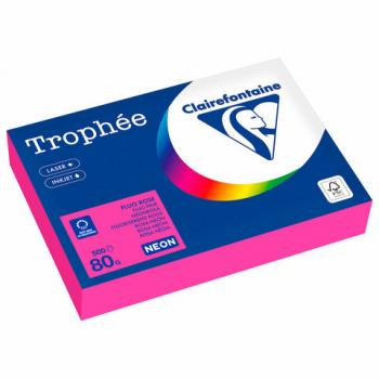 Бумага цветная CLAIREFONTAINE, А4, 80 г/м2, 500 л., неон, розовый, Франция, 2973PC - Премиум Сервис