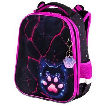 Ранец BRAUBERG PREMIUM, 2 отделения, с брелком, Pink lava, 38х29х16 см, 273097 - Премиум Сервис