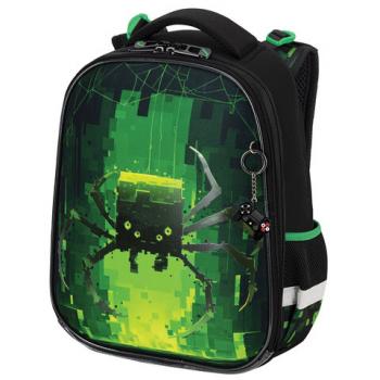 Ранец BRAUBERG PREMIUM, 2 отделения, с брелком, Digital spider, LED ЛАМПОЧКИ, 38х29х16 см, 273101 - Премиум Сервис