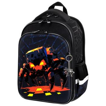 Ранец BRAUBERG QUADRO, 3 отделения, с брелком, Fire spider, 37х28х18 см, 273106 - Премиум Сервис