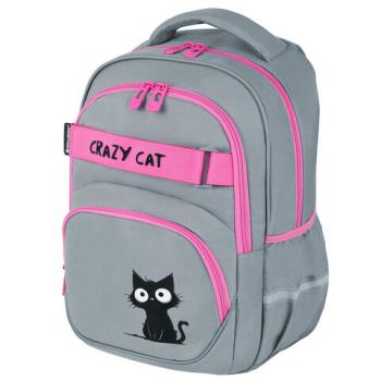 Рюкзак BRAUBERG MOTION, 2 отделения, 3 кармана, Crazy cat, 41х28х17 см, 273115 - Премиум Сервис