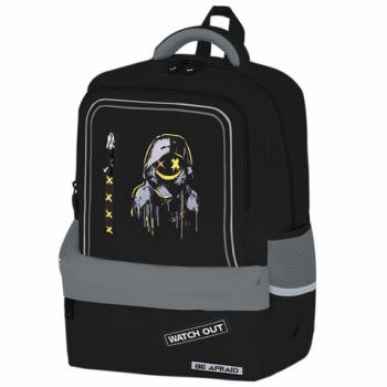 Рюкзак BRAUBERG STAR, 1 отделение, 5 карманов, Watch out, черный, 40x29x13 см, 273132 - Премиум Сервис