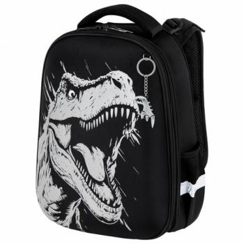 Ранец BRAUBERG SHINY, 2 отделения, с брелком, Scary dino, СВЕТЯЩИЙСЯ РИСУНОК, 38х28х14 см, 273143 - Премиум Сервис