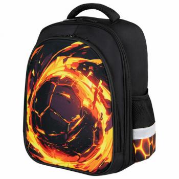 Ранец BRAUBERG KIDS STANDARD, 2 отделения, Fire split, 3D панель, 36х28х14 см, 273147 - Премиум Сервис