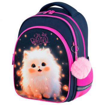 Рюкзак BRAUBERG OPTIMA, 2 отделения, с брелком, Tiny beauty, 36х27х18 см, 273155 - Премиум Сервис