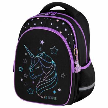 Рюкзак BRAUBERG OPTIMA, 2 отделения, с брелком, Radiant unicorn, 36х27х18 см, 273157 - Премиум Сервис