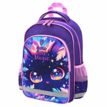 Рюкзак ПИФАГОР SCHOOL, 1 отделение, 3 кармана, Magic kitty, 38x28х14 см, 273166 - Премиум Сервис