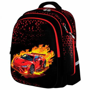 Рюкзак BRAUBERG KIDS MIND с пеналом в комплекте, 2 отделения, Fiery Road, 40х28х18 см, 273177 - Премиум Сервис