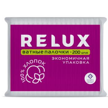 Ватные палочки 200 шт., RELUX, пакет, ш/к 82817, 1207 - Премиум Сервис