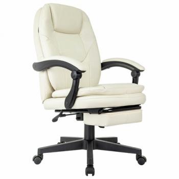 Кресло офисное CH-868N-BF, синхромеханизм, подставка для ног, экокожа, бежевое, 2018357 - Премиум Сервис