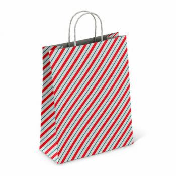 Крафт пакет бумажный Узкая полоса 26х15х35см с кручеными ручками, плотность 100 гр/м2, 113228 - Премиум Сервис