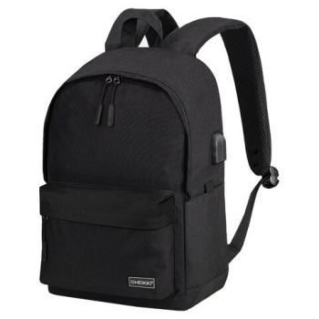 Рюкзак HEIKKI ACTIVE (ХЕЙКИ) универсалный, отд. для ноутбука, USB-порт, черный, 44х31х14 см, 272560 - Премиум Сервис